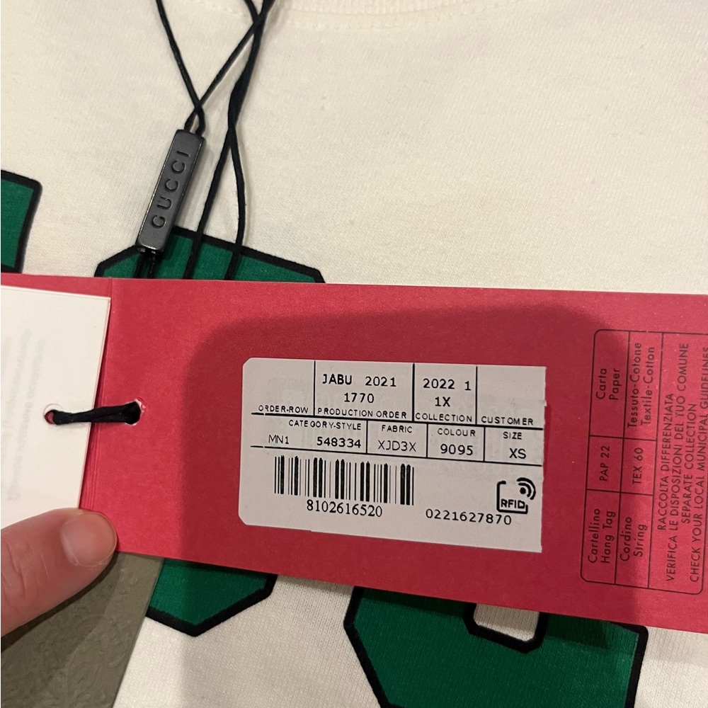 NWT $450 Gucci Tiger Print Green Logo cotton T-shirt  Sizes: Men XS Women M or S - Picture 5 of 6